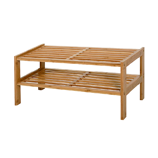 Fashionable customized cheap storage bamboo shoe rack with 2 tier shelf